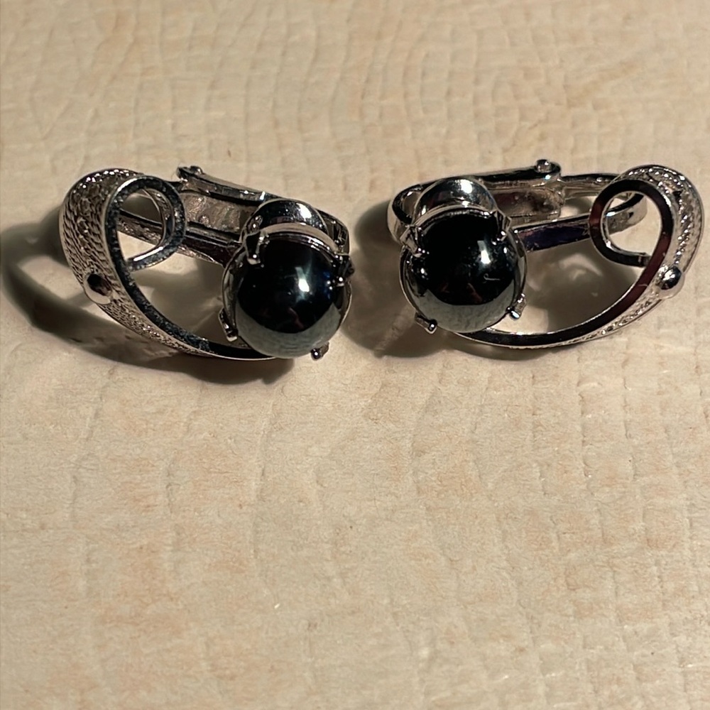 Sorrento Sterling Hematite and Silver Earrings